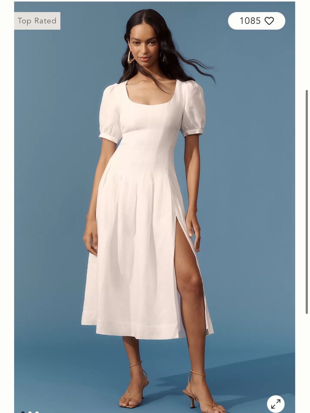 Reformation Coucou Linen White Midi Dress